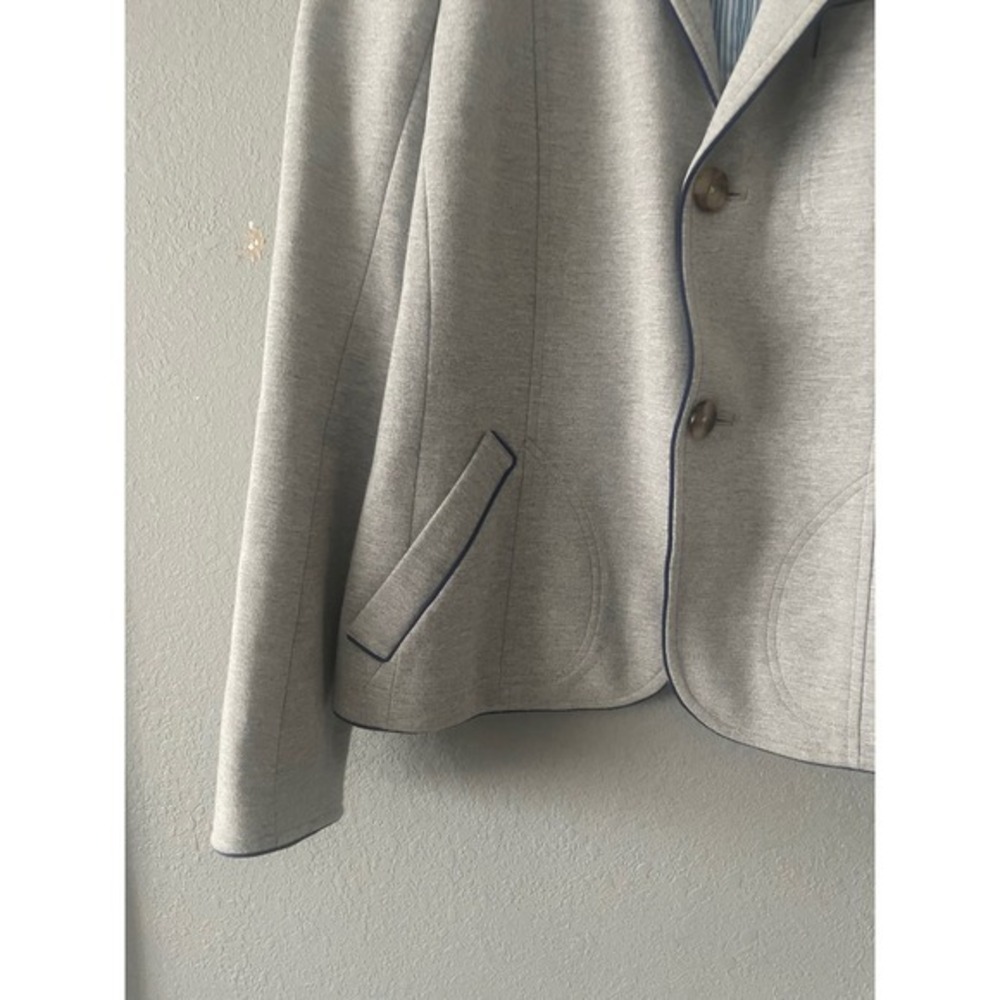 Faconnable Grey Navy Piped Lined Blazer - Picture 5 of 7